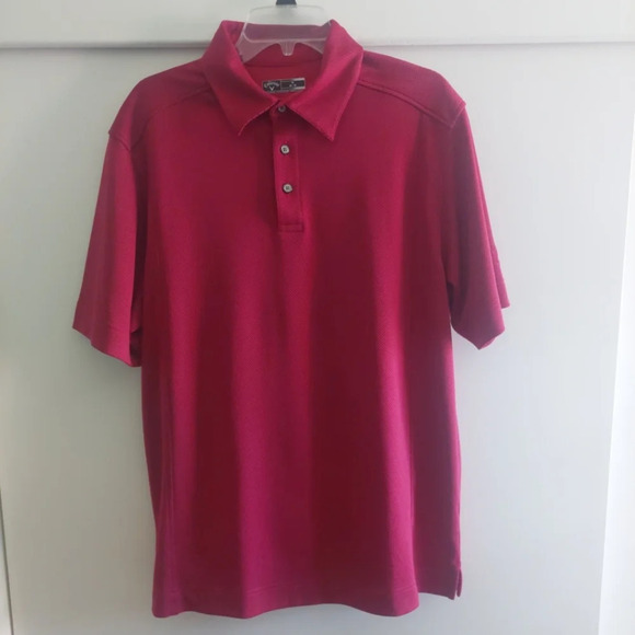 Callaway Golf Polo Shirt Mens size Medium Pink Spotted pattern Preppy - Picture 2 of 12